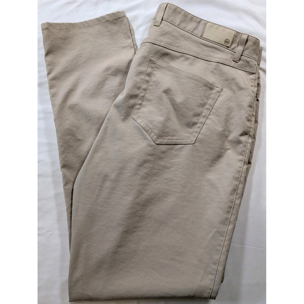 Peter Millar Khaki Casual Chino Golf Pants Men's 38x32 Flat Front Stretch
